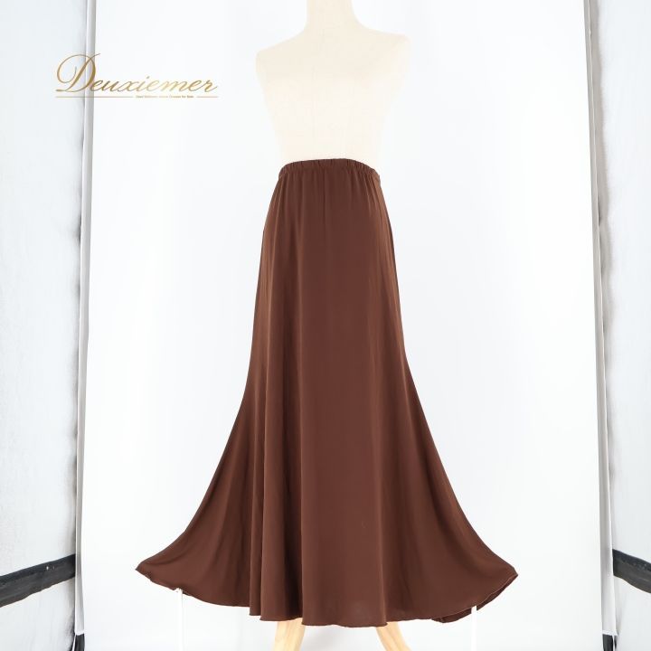 値下げ◇フラメンコ衣装手作りファルダ　ペチコート付き フラメンコ 衣装 ファルダ スカート ペチコート 茶色 無地 軽い 伸縮