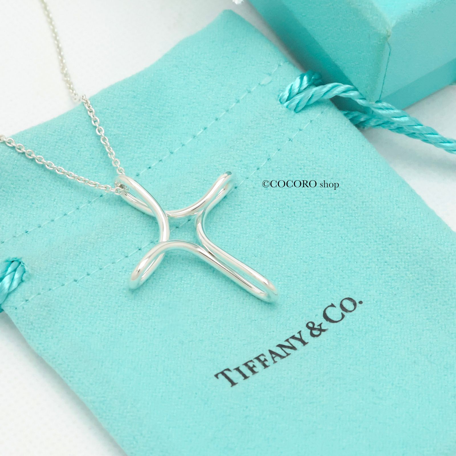 美品】ティファニー TIFFANY&Co. ラージ オープン クロス