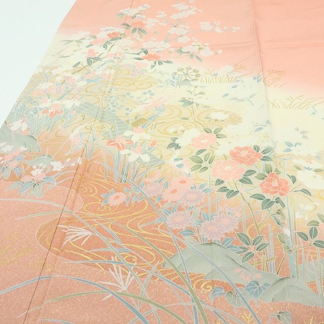 Y3853◇美品 正絹 鈴乃屋謹製 手縫い仕立て 訪問着 着物 Y3853◇美品 正絹 鈴乃屋謹製 手縫い仕立て 訪問着 着物