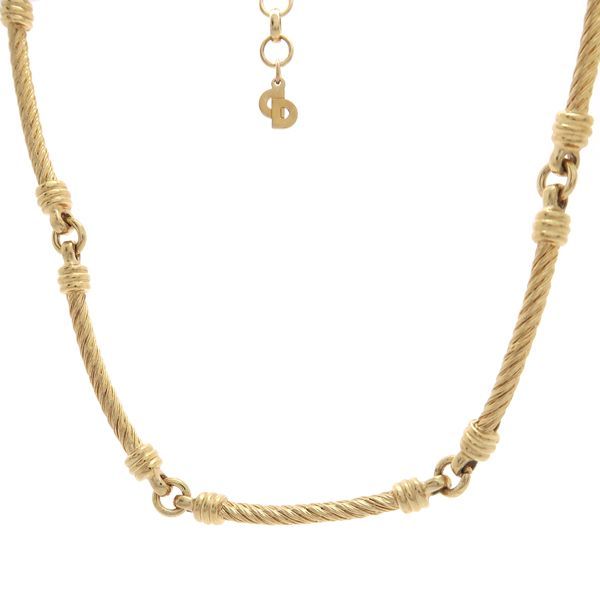 Christian Dior ネックレス GP ロープデザイン ゴールドカラー Chr