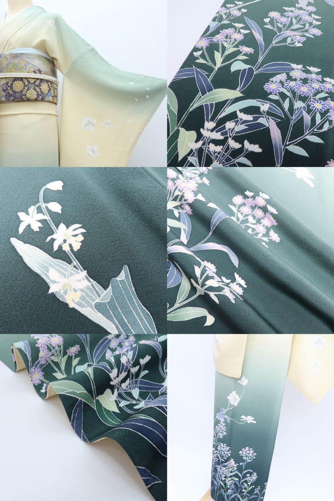 百華❀Y4304◇十日町友禅 遠田藤舟落款 手縫い仕立て 正絹 訪問着 着物