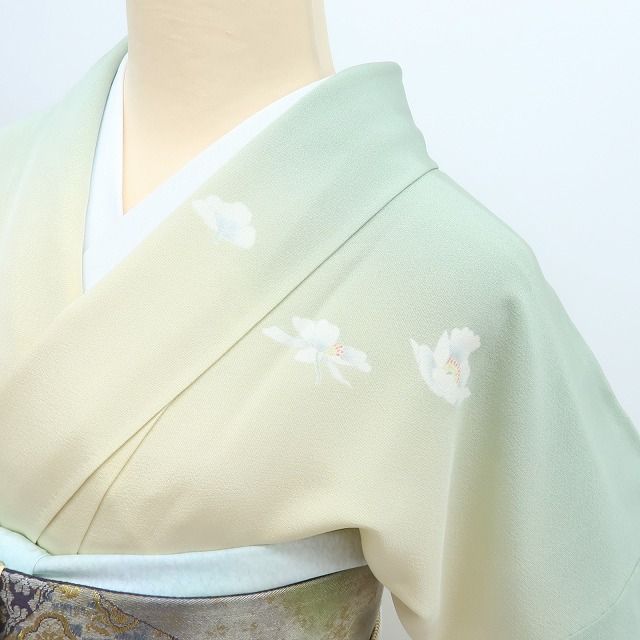 百華❀Y4304◇十日町友禅 遠田藤舟落款 手縫い仕立て 正絹 訪問着 着物