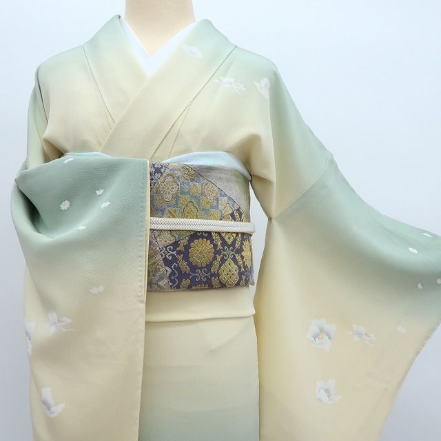 百華❀Y4304◇十日町友禅 遠田藤舟落款 手縫い仕立て 正絹 訪問着 着物