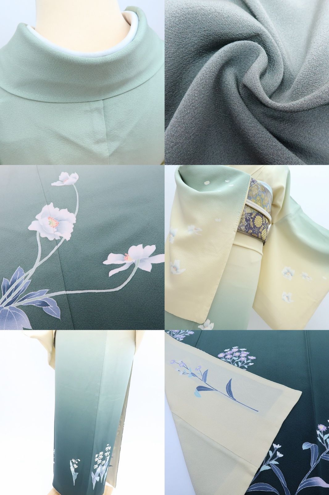 百華❀Y4304◇十日町友禅 遠田藤舟落款 手縫い仕立て 正絹 訪問着 着物