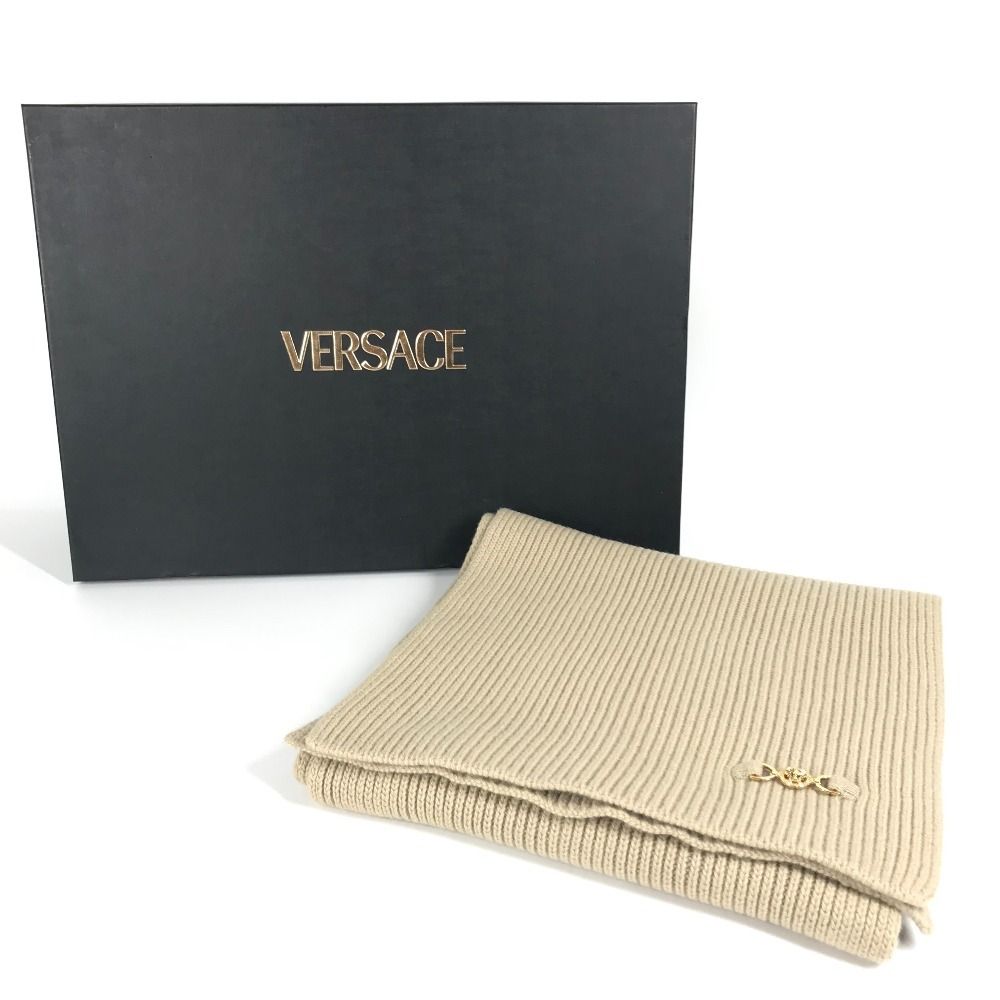 ヴェルサーチ VERSACE メデューサ ロゴ マフラー ウール/カシミヤ ベージュ VERSACE ヴェルサーチ マフラー メデューサ ロゴ ウール/カシミヤ