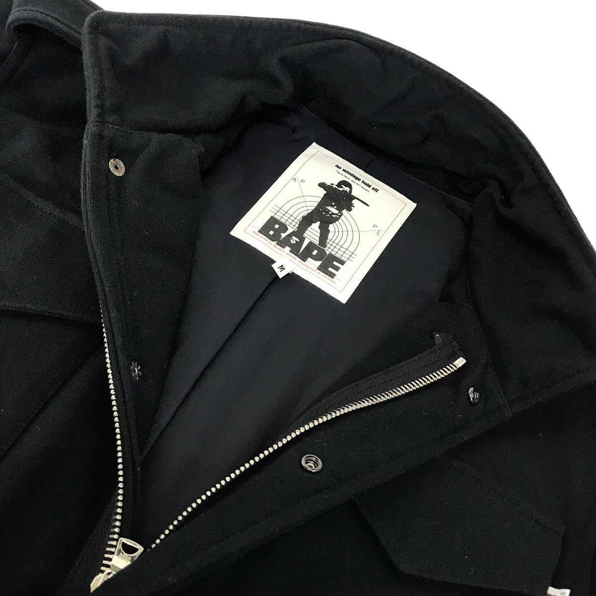 【倉吉店】 中古 A BATHING APE | アベイシングエイプ ミリタリージャケット M65フィールドジャケット ミリタリージャケット ブラック サイズ：M 【95】 倉吉店】 中古 A BATHING APE | アベイシングエイプ ミリタリー