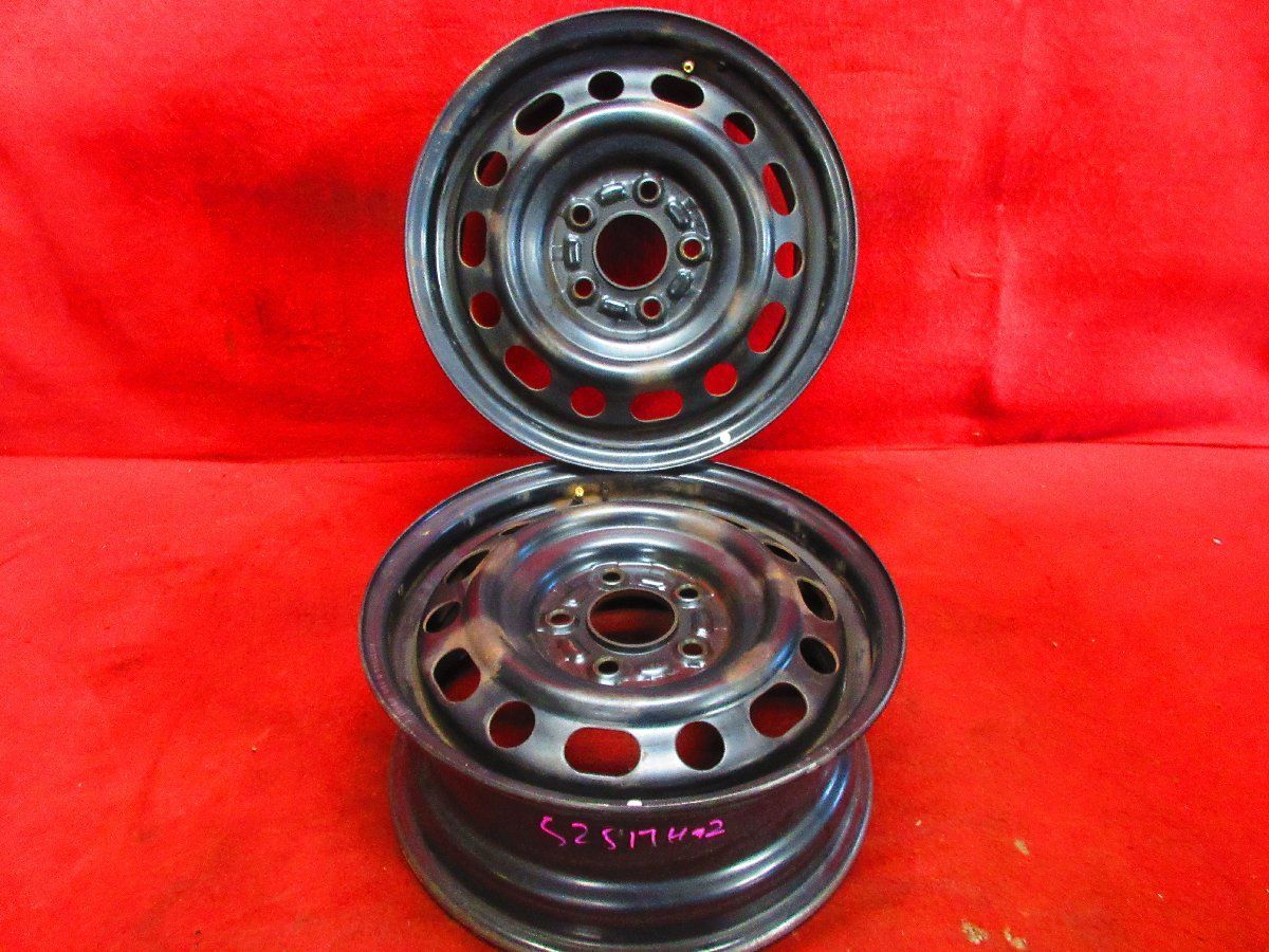 スチール ホイール 2本 マツダ 純正 15×6J 5穴 PCD 114.3 +50 ハブ径