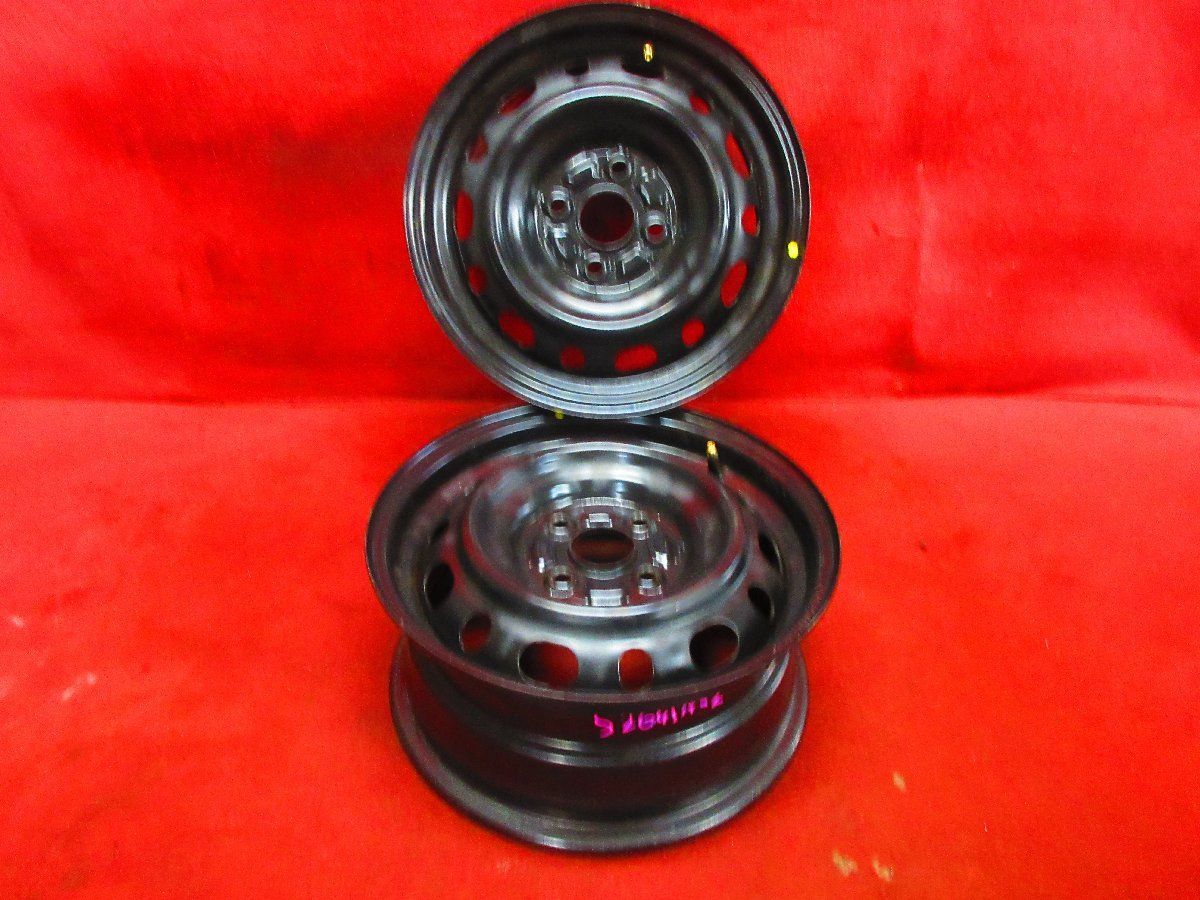 マツダ純正デミオスチールホイール 14×6J PCD100+45 ハブ径54 スチール ホイール 2本 マツダ MAZDA 純正 デミオ 14×6J 4穴 PCD 100 +