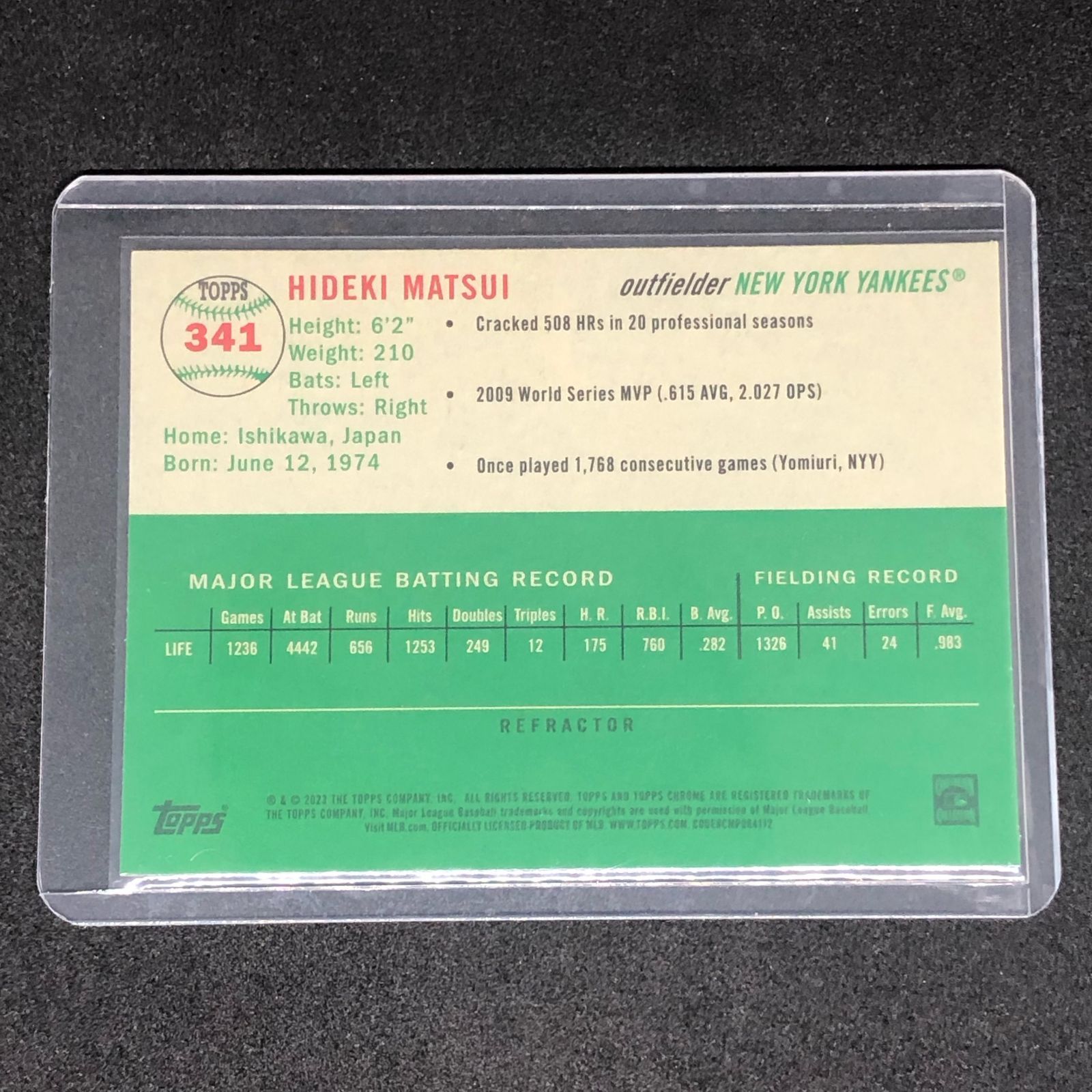 Hideki Matsui / 松井秀喜 2023 Topps Chrome Platinum Anniversary