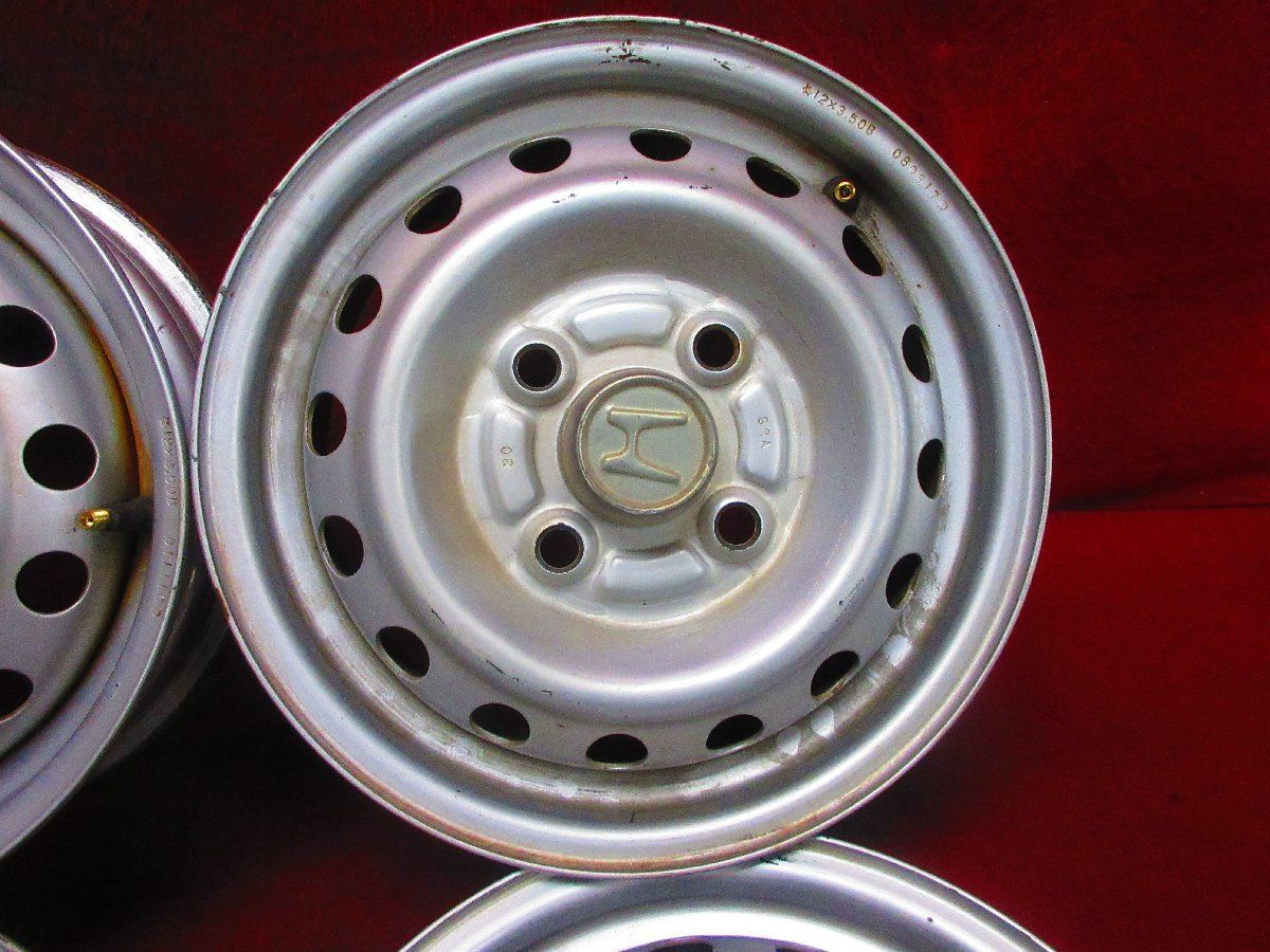 スチール ホイール 4本 ホンダ 純正 12×3.50B 4穴 PCD 100 +40