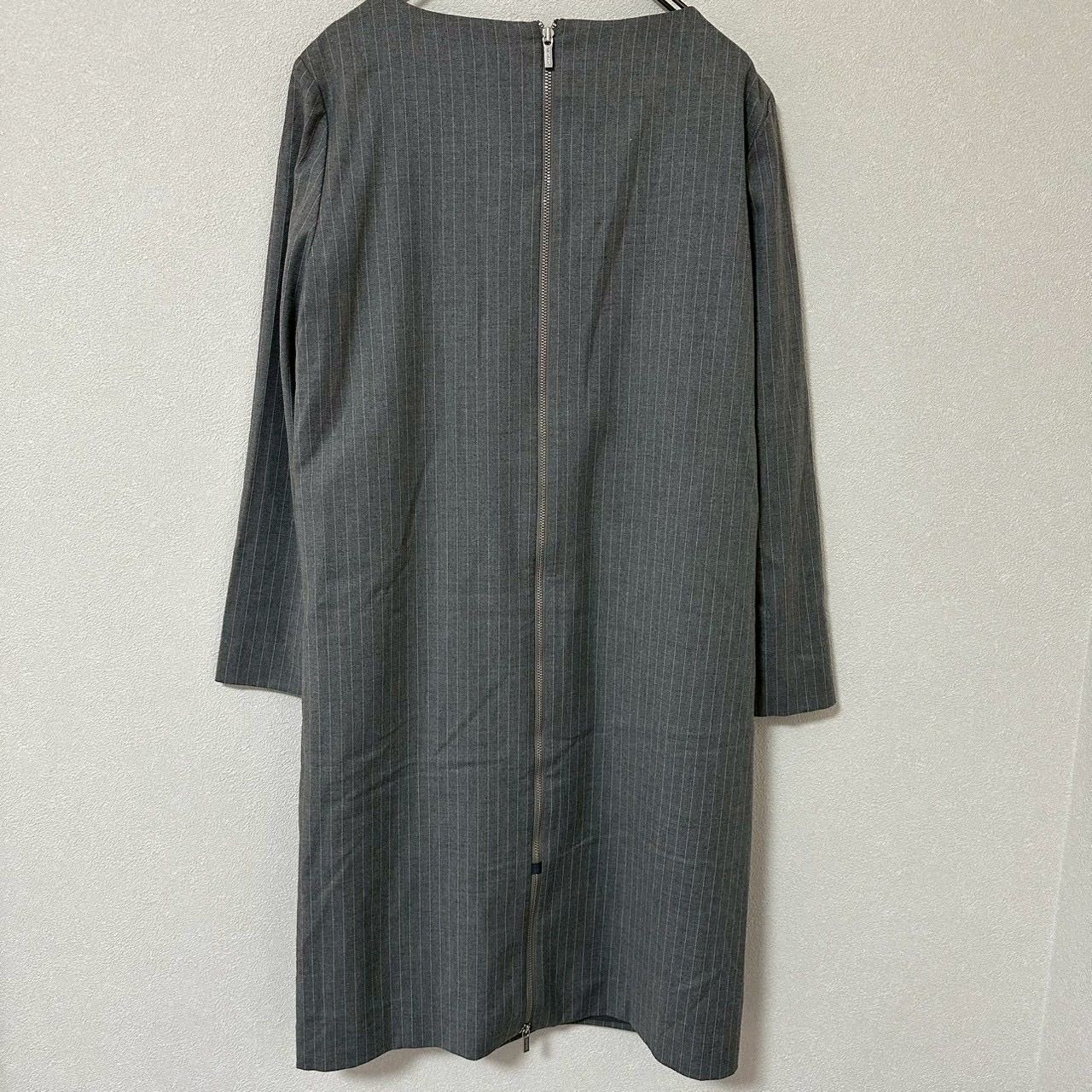 TOMMY ストライプ柄ワンピース グレー 2 フォーマル