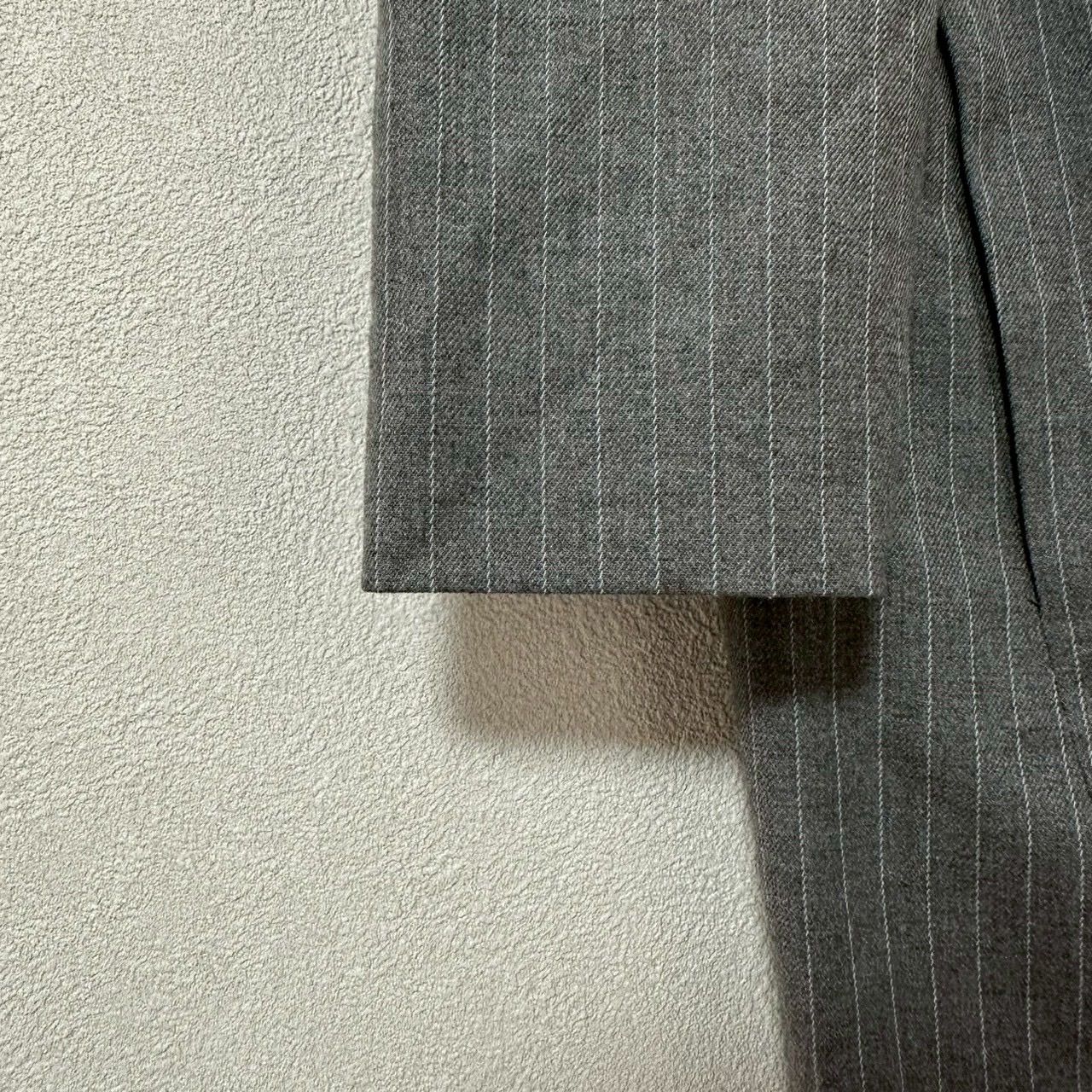  TOMMY ストライプ柄ワンピース グレー 2 フォーマル 長袖 七分袖 ひざ丈ワンピース