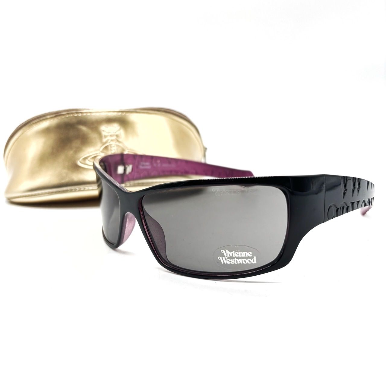 Vivienne Westwood Y 2 K bi-color black pink sunglass unisex g leather porch ヴィヴィアン サングラス