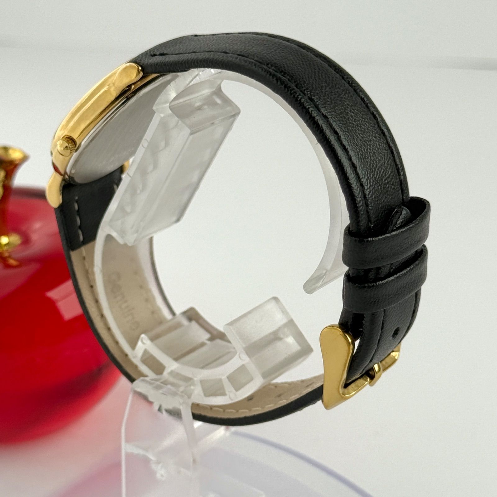 ティファニー クラシック ラウンド ゴールド 新品ベルト 新品電池