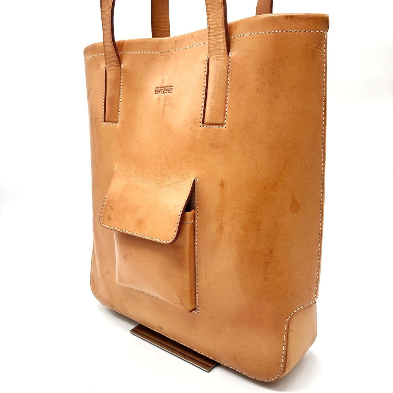 ✨良品✨ BREE ブリー ハンドバッグ トートバッグ エンボスロゴ レザー 