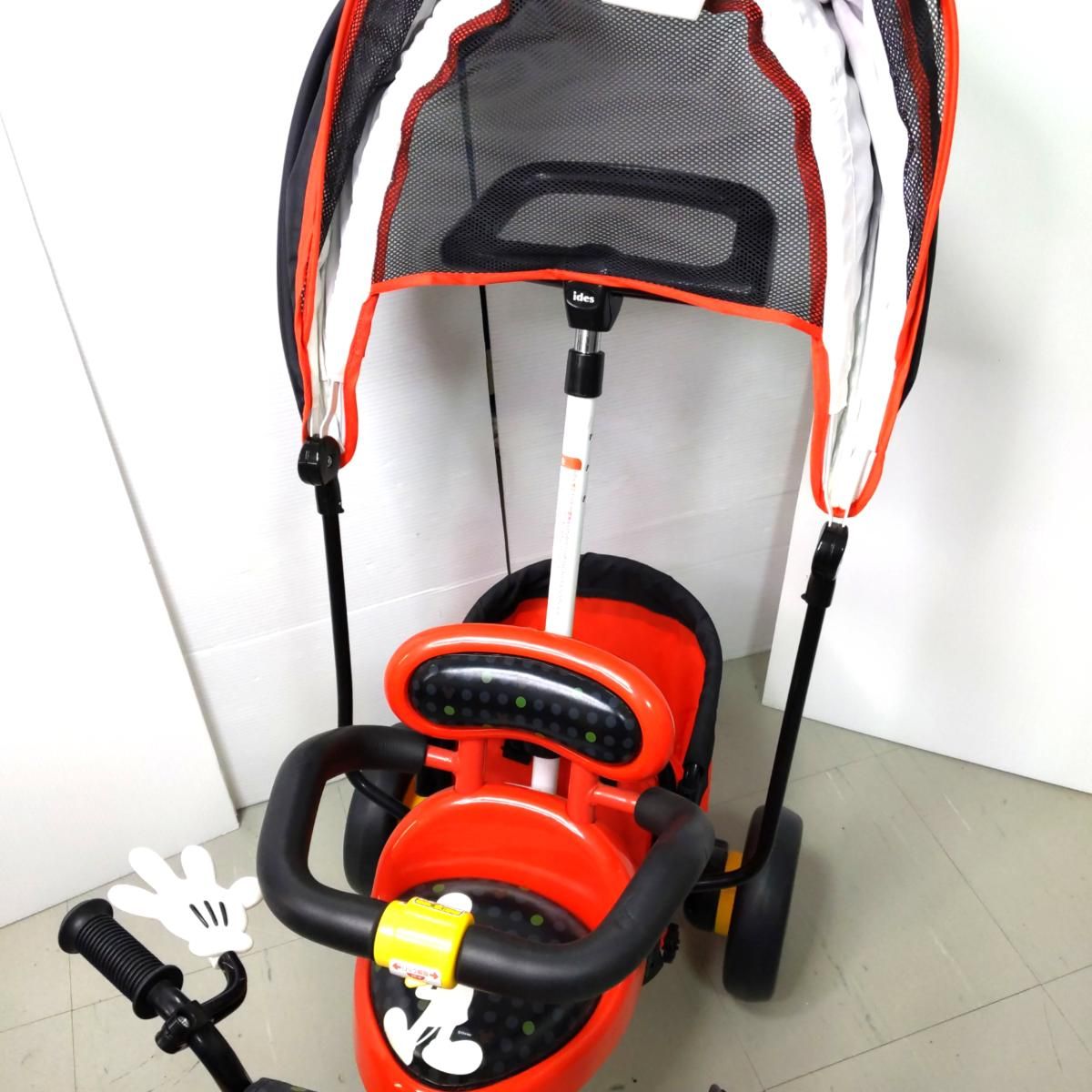 中古品】Ides アイデス ミッキーマウス 三輪車 カーゴサンシェード〇YR