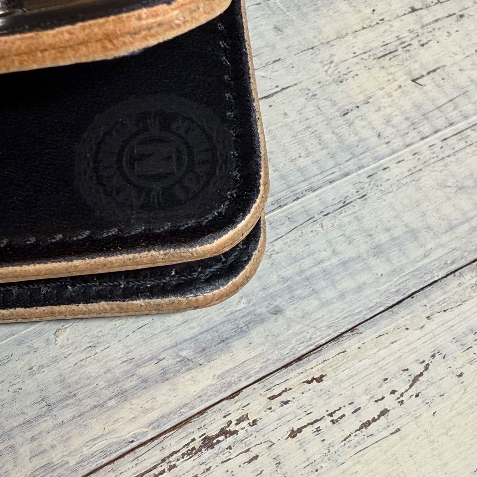 トラッカーウォレット ロング 3層】 ブラック 姫路レザー シルバー YKK