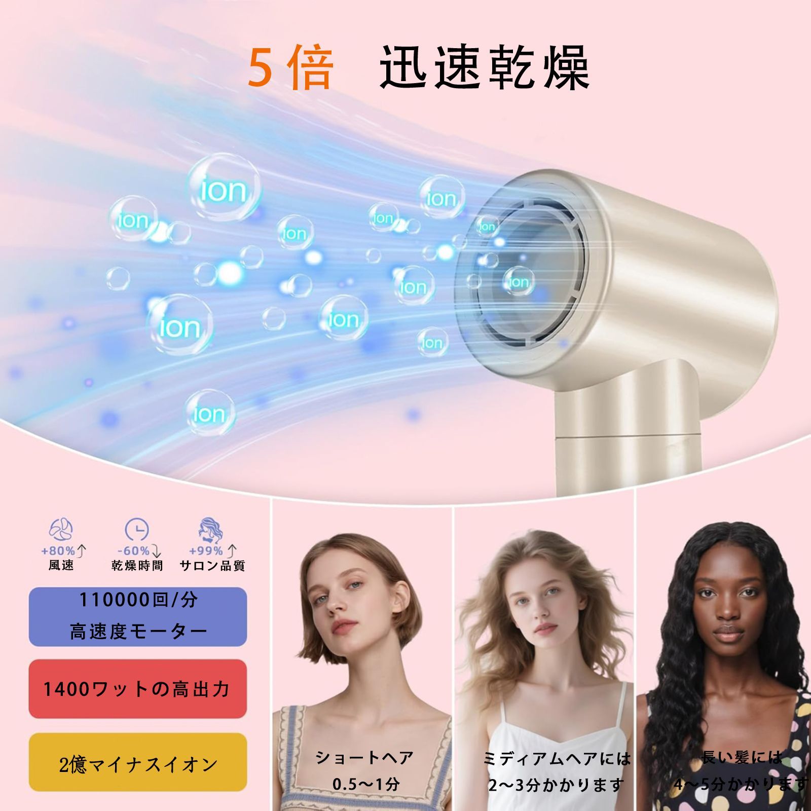 ドライヤー 大風量 【8in1 マルチスタイラー】ドライヤー 人気 速乾