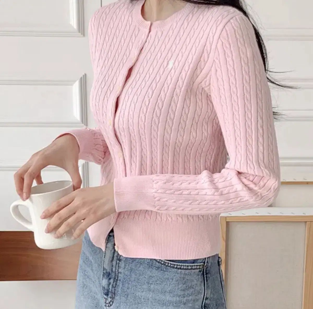 ポロ ラルフローレン ケーブル カーディガン ガールズ ピンク L - メルカリ