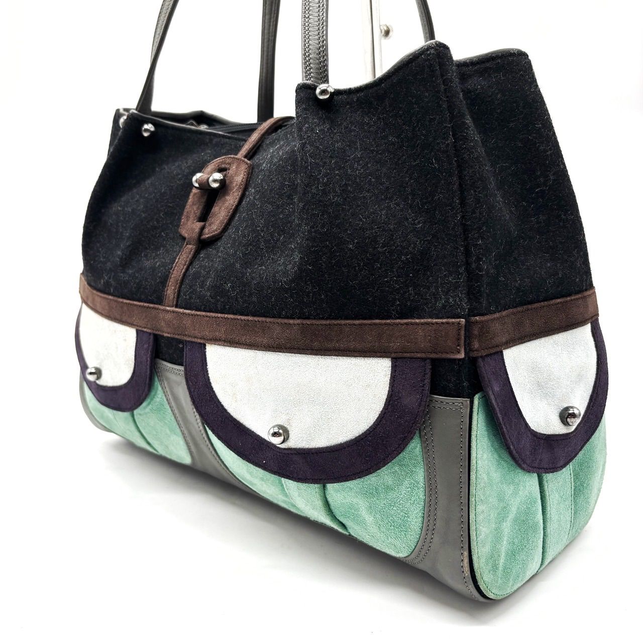 RENOUD Y 2 K multicolor pocket suede leather tote bag unisex コーチ トートバッグ