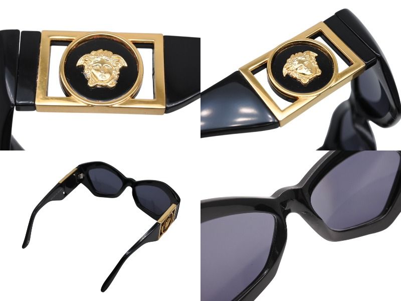 極美品 VERSACE ヴェルサーチ キャットアイ サングラス メドゥーサロゴ