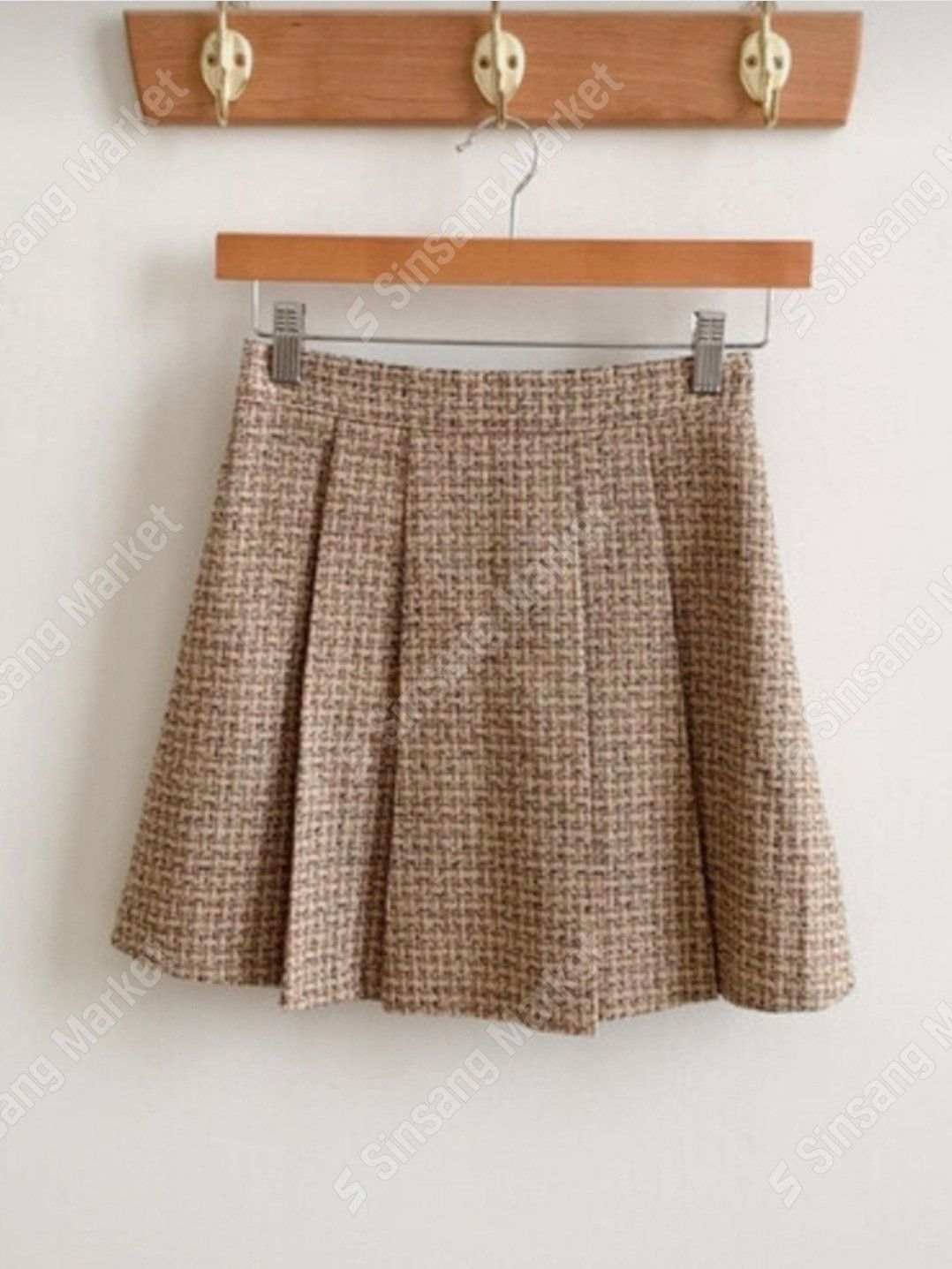 Stella McCartney ツイード ミニスカート チェック ブラウン Stella McCartney ツイード ミニスカート チェック ブラウン Stella