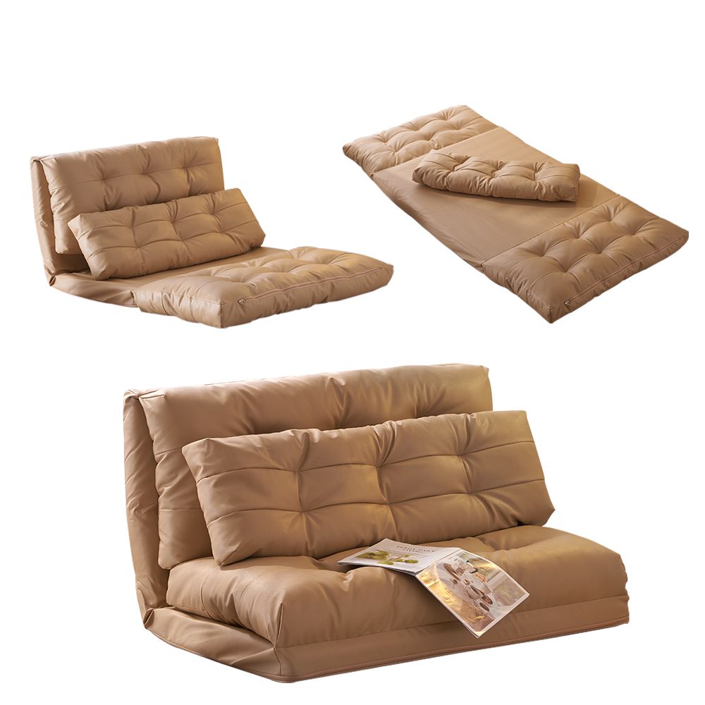 ソファーベッド フロアソファ 2人掛け マルチに使える3 WAY 幅108 cm 6段階リクライニング クッション付き 座椅子 カーキ