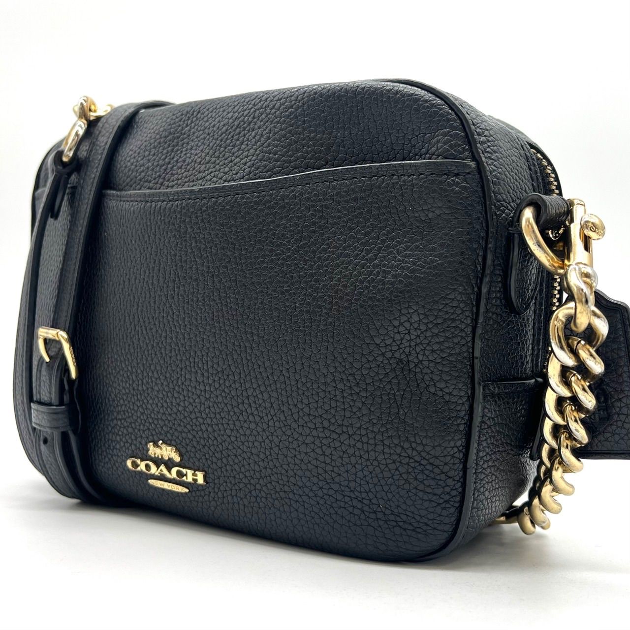 COACH Y 2 K logo plate g chain leather unisex コーチ ショルダーバッグ