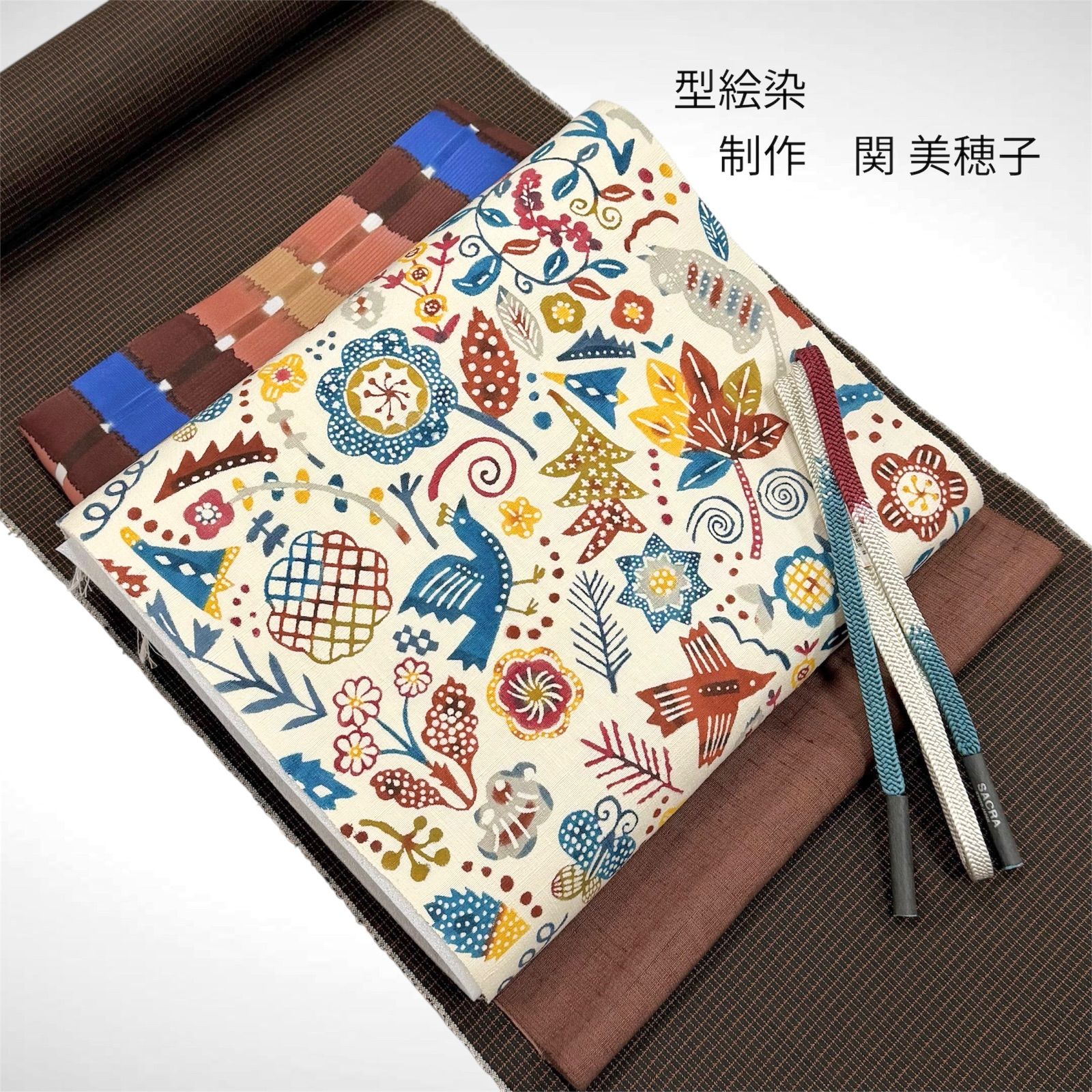 型絵染 九寸 名古屋帯 「明るい外へ」 関 美穂子 0338 - メルカリ