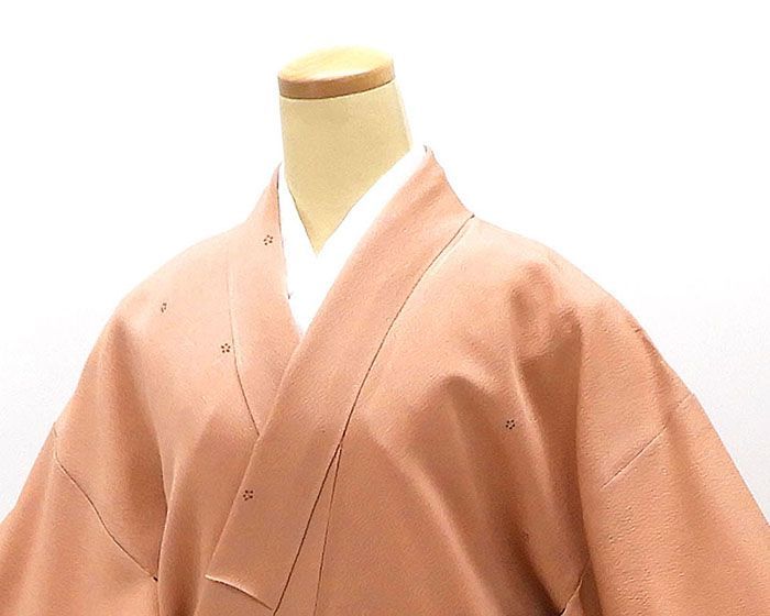 色無地 正絹 加賀友禅 柿本市郎 身丈164cm 裄丈66cm 花菱 良品 中古