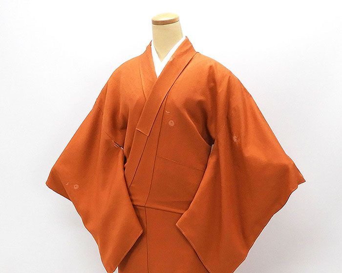 色無地 未使用 正絹 加賀友禅 柿本市郎 身丈162.5cm 裄丈65.5cm 未着用