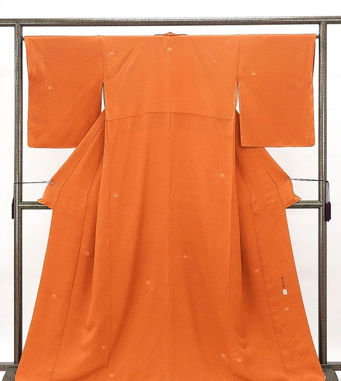 色無地 未使用 正絹 加賀友禅 柿本市郎 身丈162.5cm 裄丈65.5cm 未着用