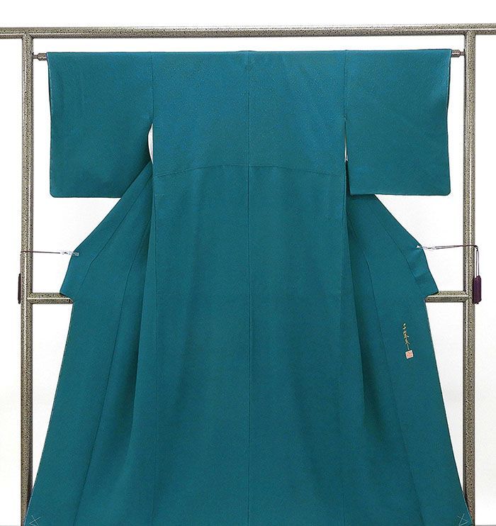 色無地 未使用 正絹 友禅作家 千地泰弘 身丈154cm 裄丈62.5cm 細輪に 