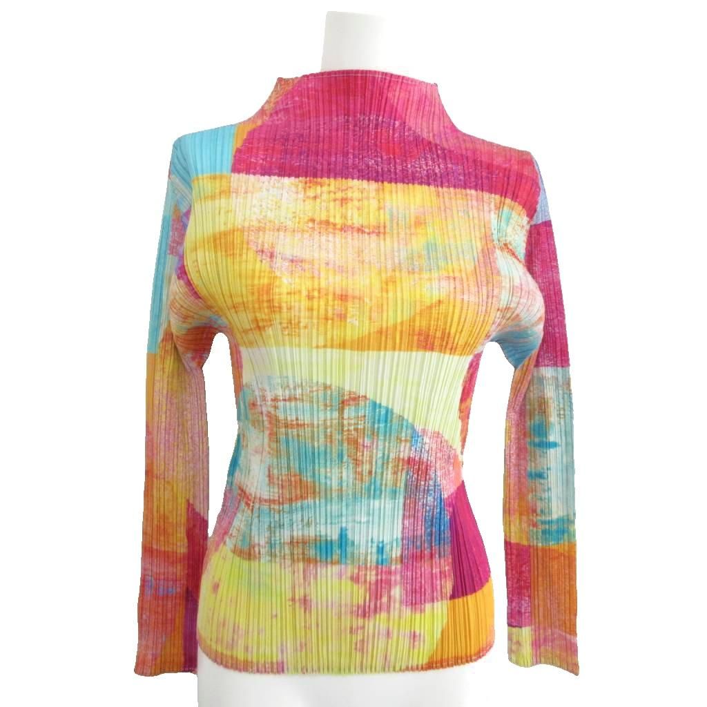 ★美品★プリーツプリーズ★イッセイミヤケ★ボトルネック★総柄★ プリーツプリーズ PLEATS PLEASE イッセイミヤケ 極美品 21AW FROSTY