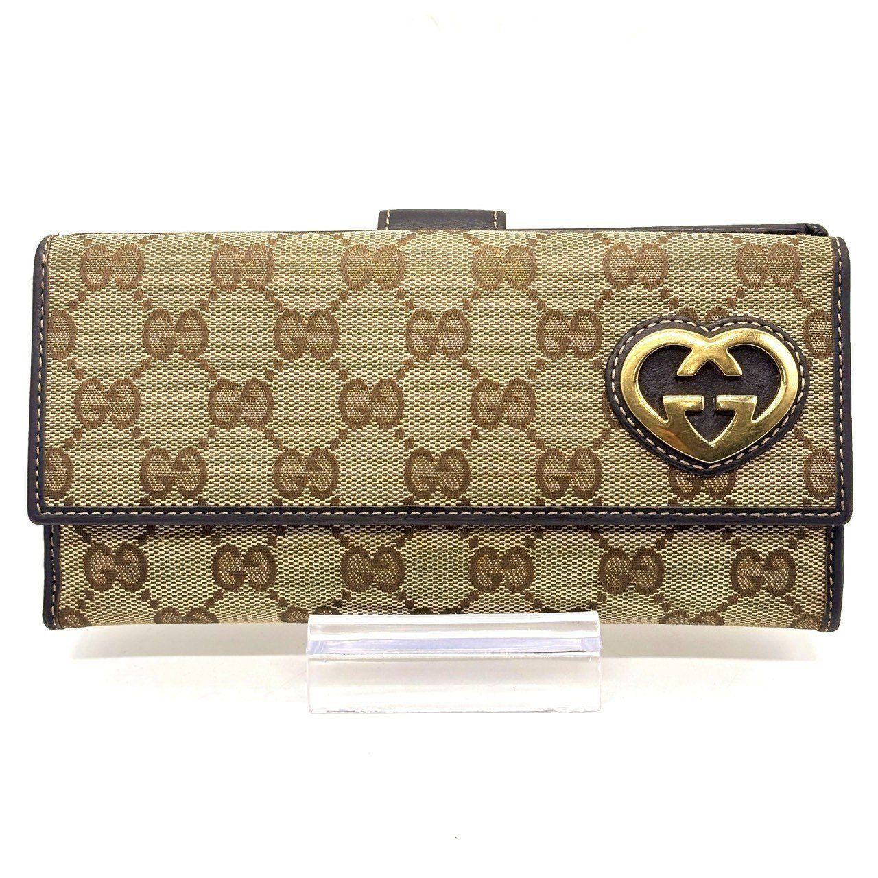甘さ控えめハート✨ GUCCI グッチ 長財布 GGキャンバス ラブリーハート 甘さ控えめハート✨ GUCCI グッチ 長財布 GGキャンバス ラブリーハート