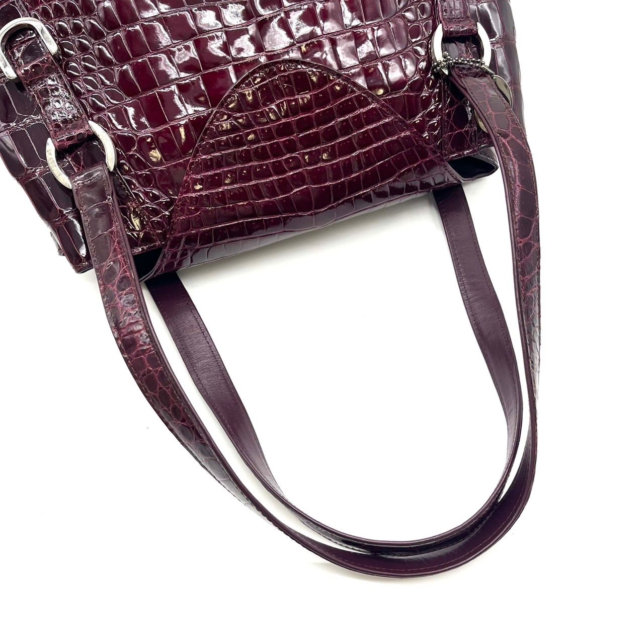  JRA クロコ エキゾチックレザー トートバッグ ハンドバッグ ショルダーバッグ レザー 革 レッド 赤色 フラップ ユニセックス 男女兼用 メンズ レディース トートバッグ バッグ