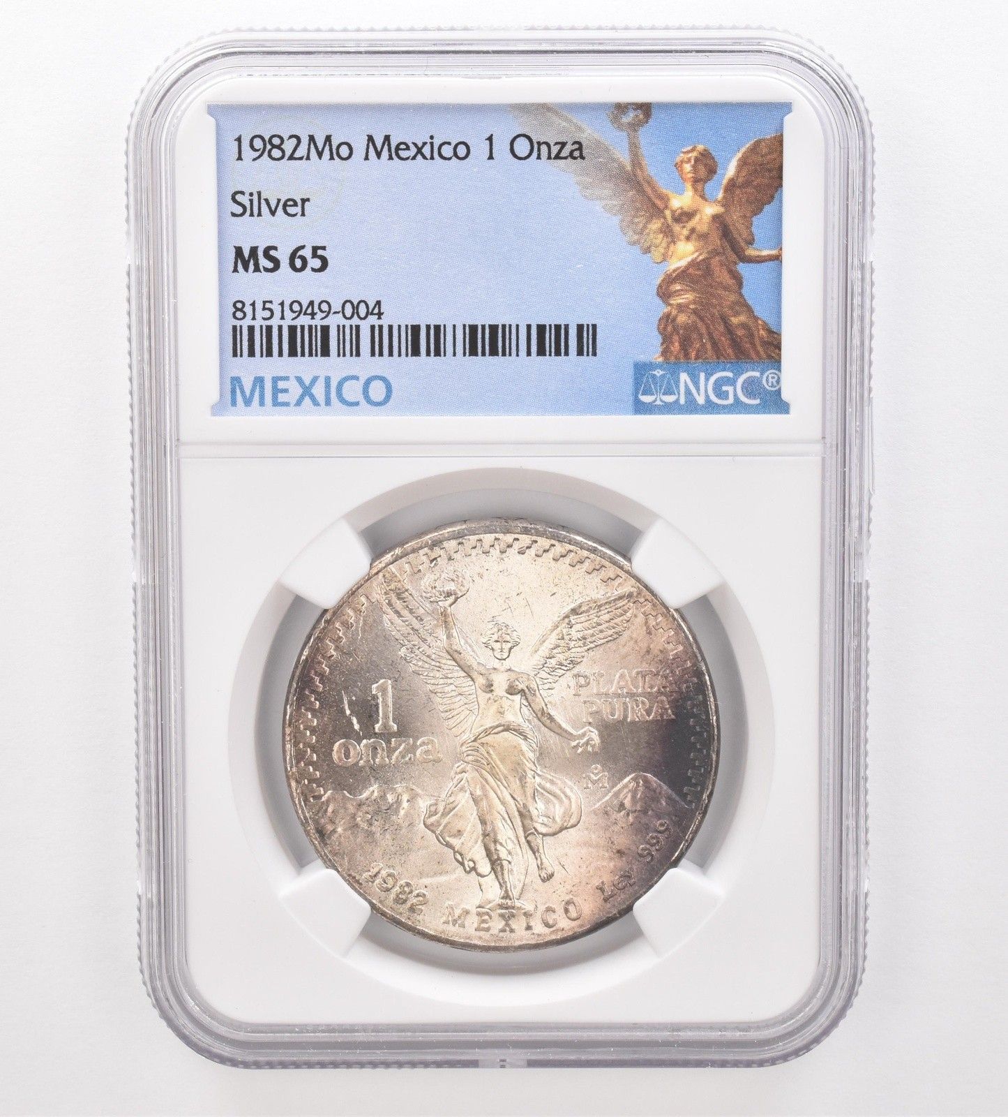 1982年 モ・メキシコ 1 オンザ シルバー リベルタッド MS65 NGC 美しい