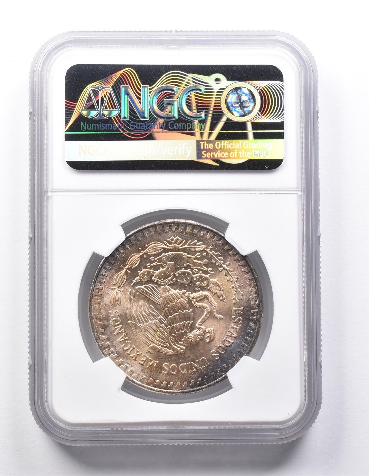 MS64 1982 MO メキシコ 1 オンザ シルバー ダブルダイ リバース NGC