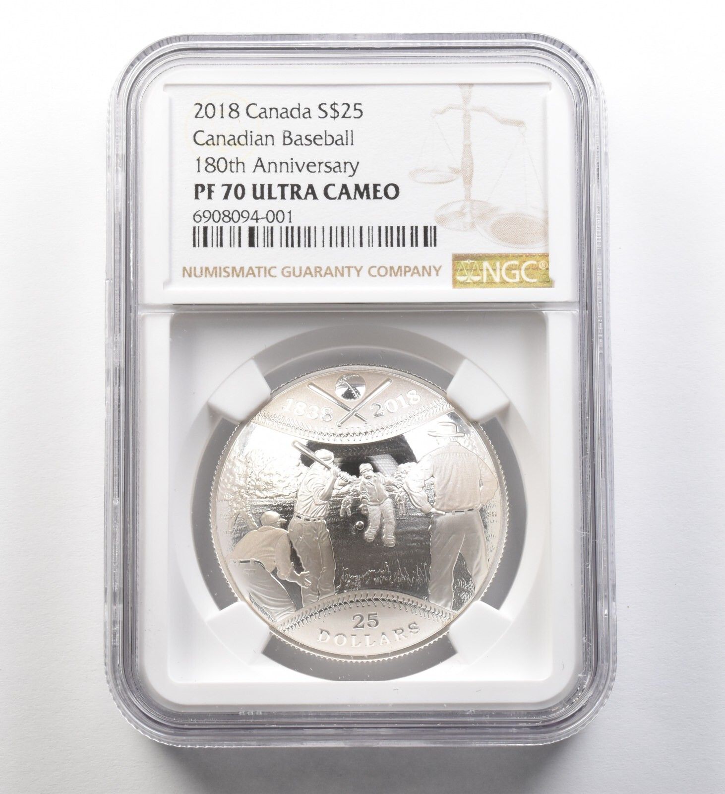2018 カナダ 25ドル シルバー カナディアン ベースボール 180周年記念