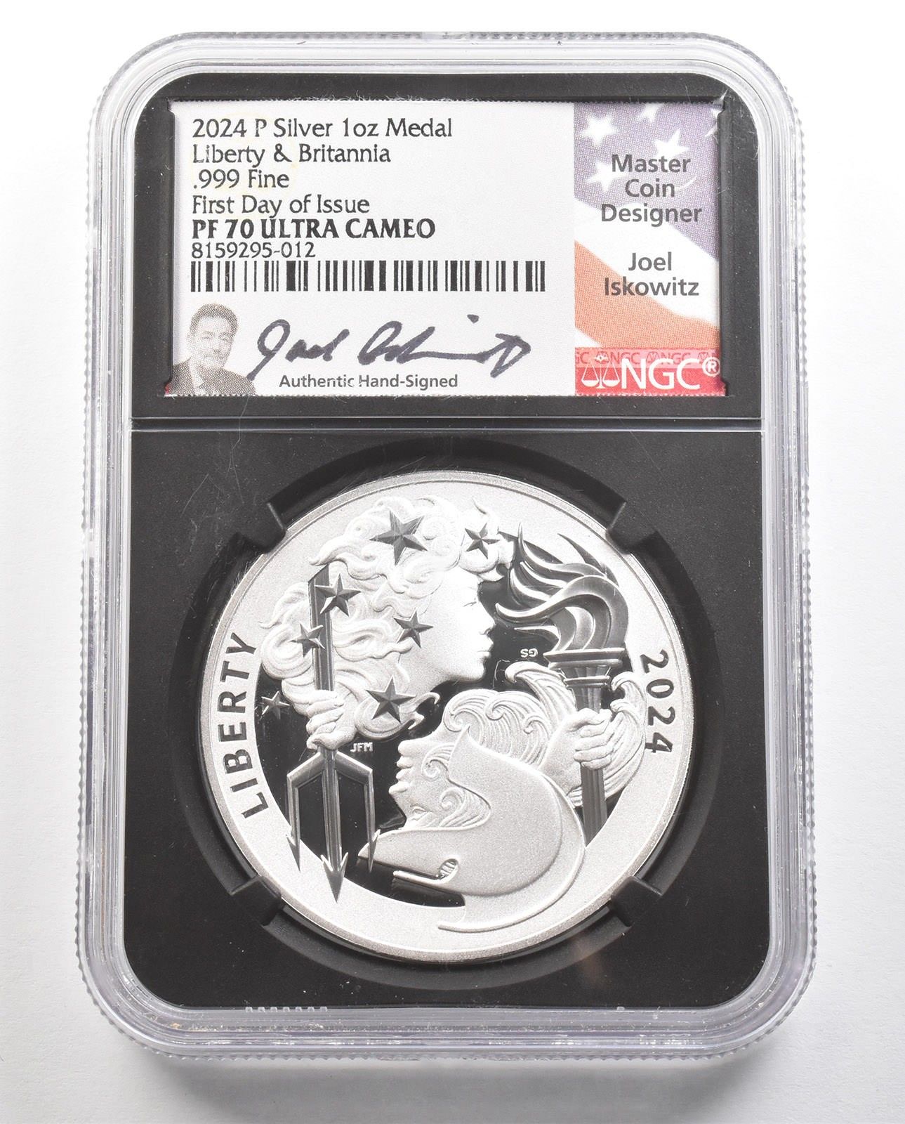 2024 P シルバー 1オンス メダル リバティ ブリタニア FDOI ジョエル
