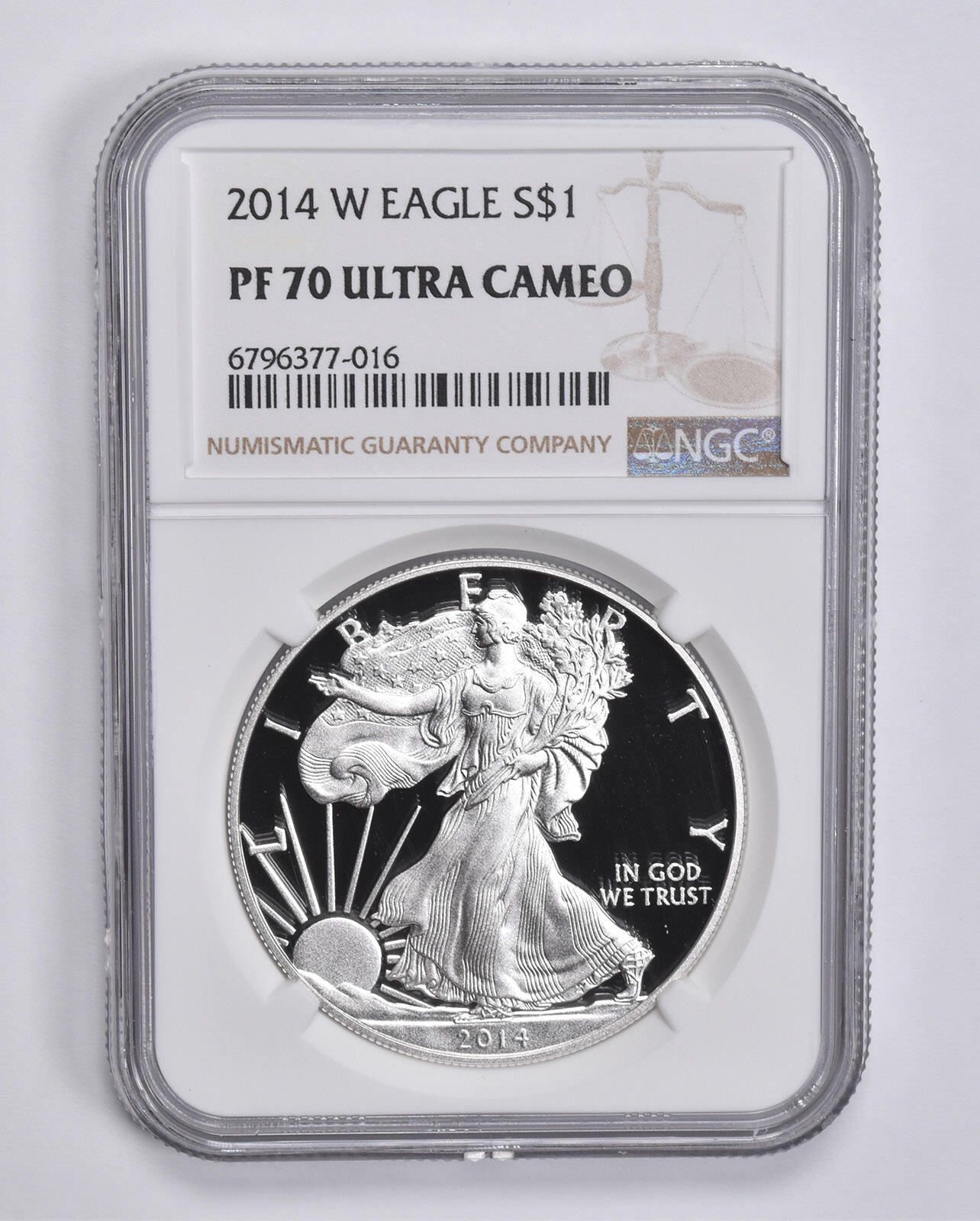 PF70 2014-W プルーフ アメリカン シルバー イーグル $1 NGC PR Ucam