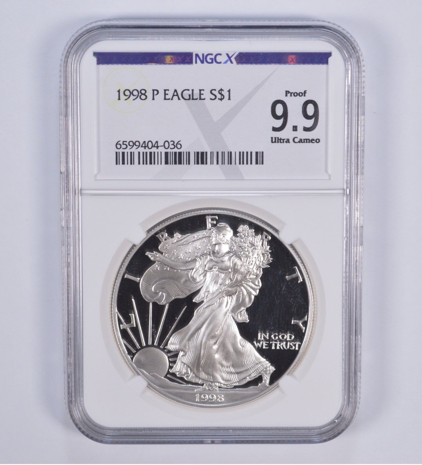 プルーフ 9.9 1998-P アメリカン シルバー イーグル $1 NGC X NGCX