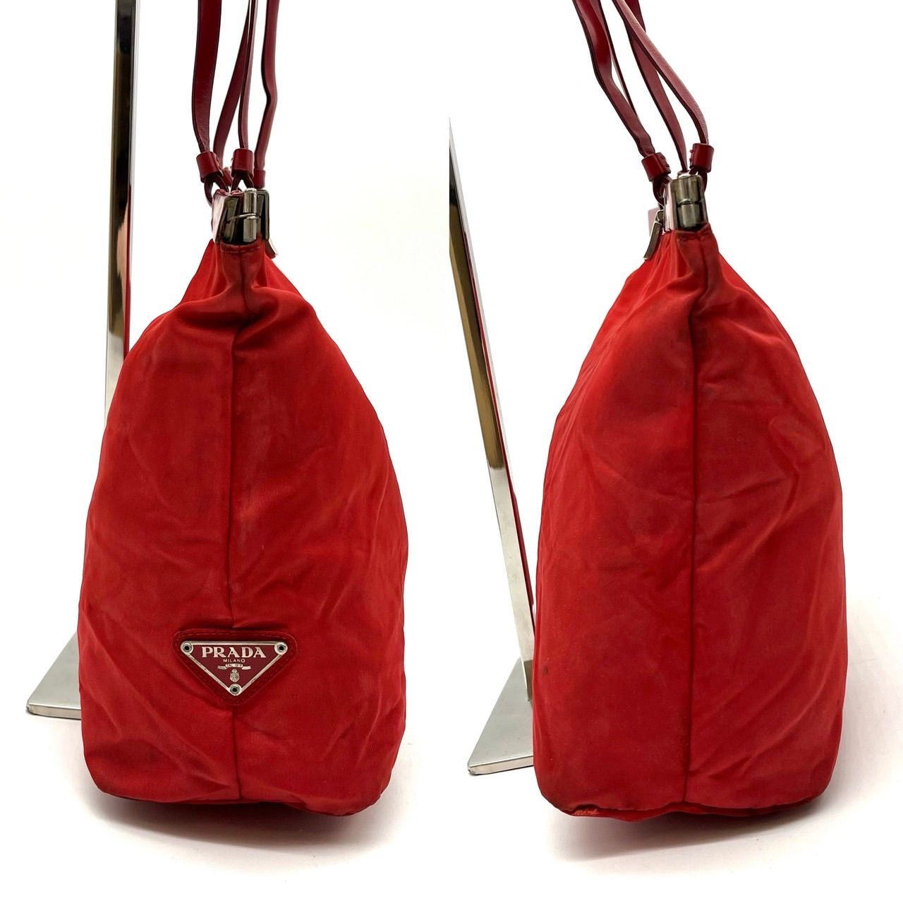 バッグ PRADA SPORTS y2k archive Nylon tote bag ✨良品✨ PRADA sports Y2K triangle logo red nylon leather lock