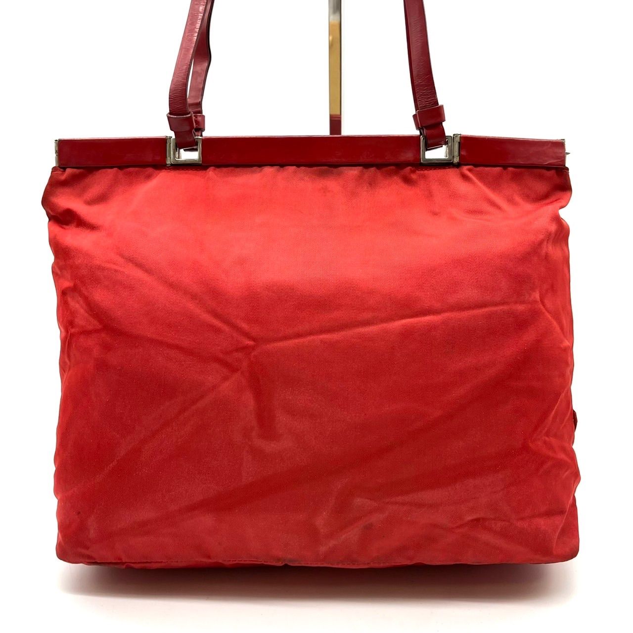 良品】 PRADA sports Y2K triangle logo red nylon leather lock 