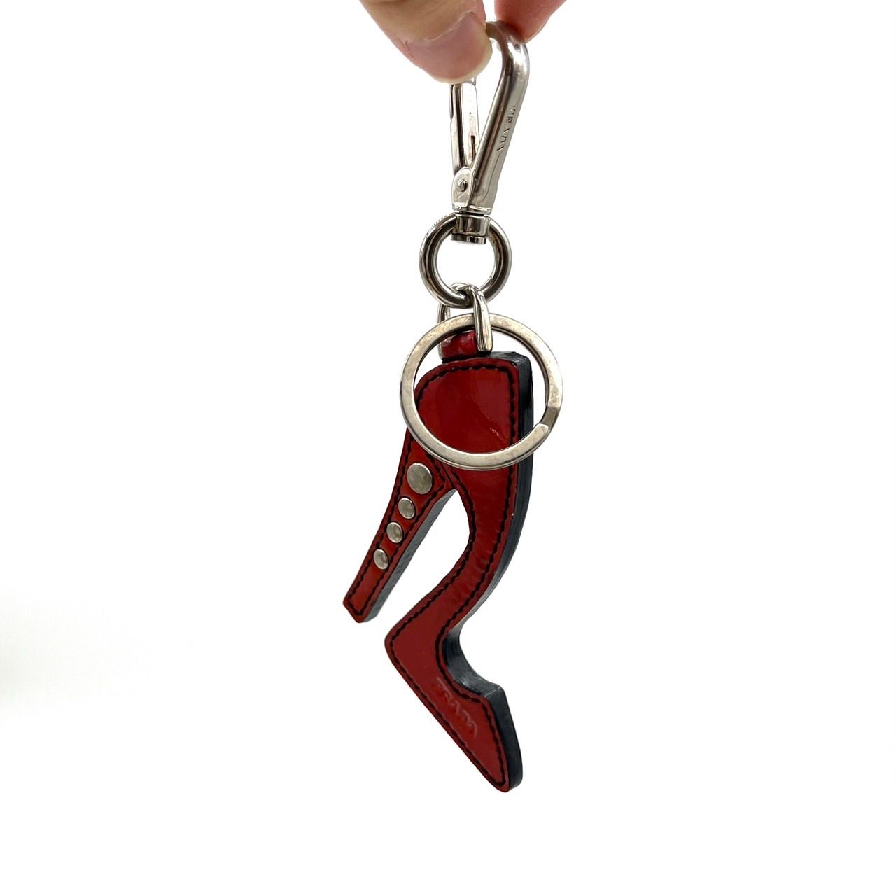 ✨良品✨ PRADA Y2K red pin heel studs key holder unisex プラダ