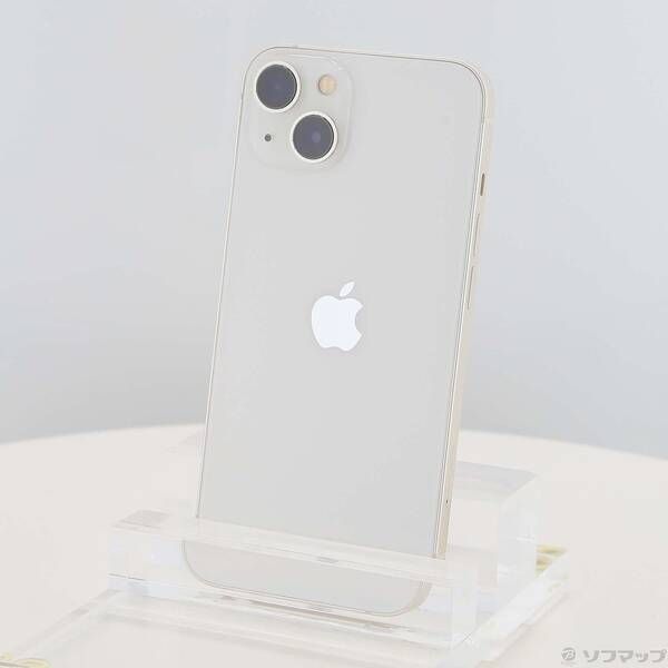 【美品】iPhone13 128GB スターライト　白 ショッピング 〔中古品〕 iPhone13 128GB スターライト MLND3J／A SIM