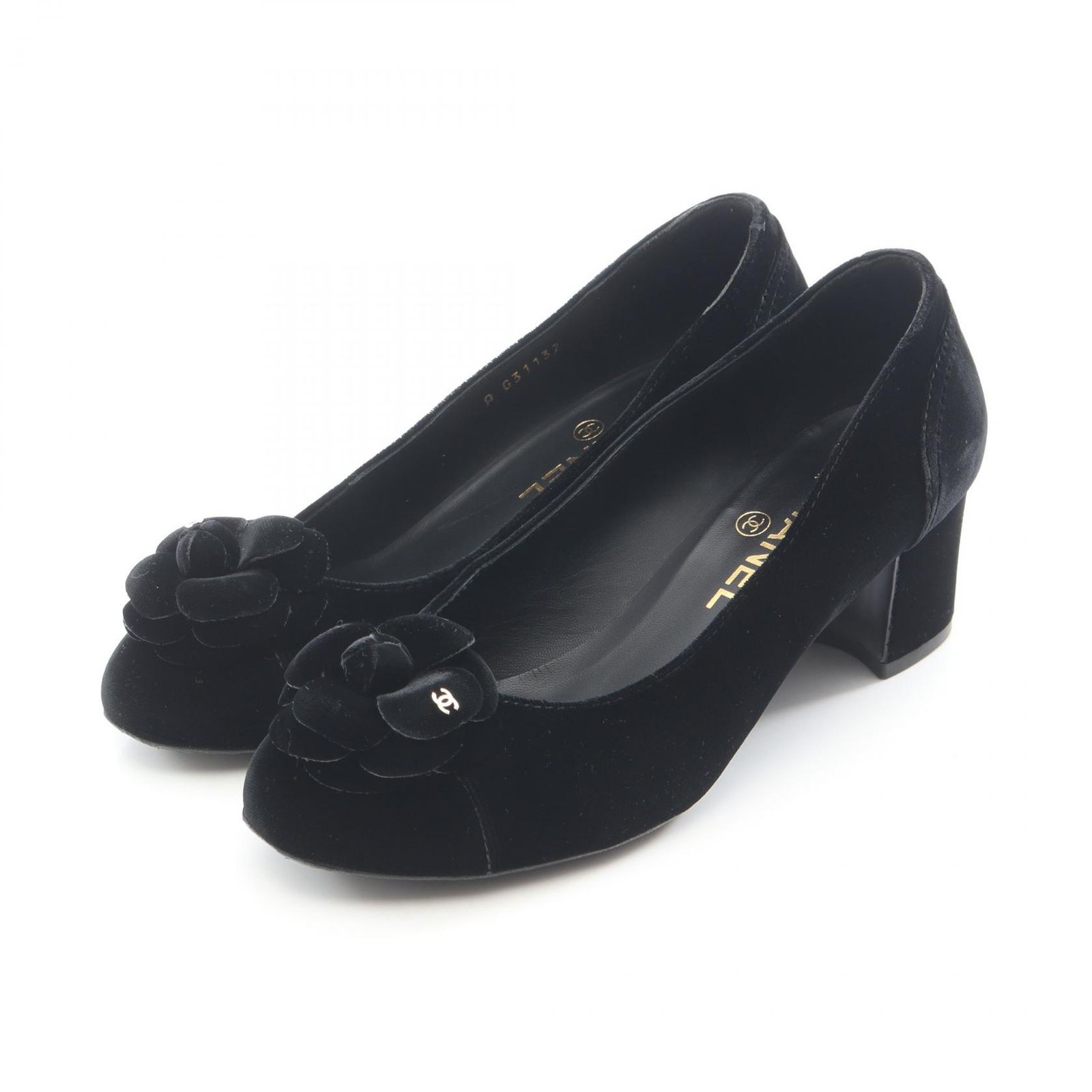 シャネル CHANEL パンプス カメリア ココマーク G31132 ブラック