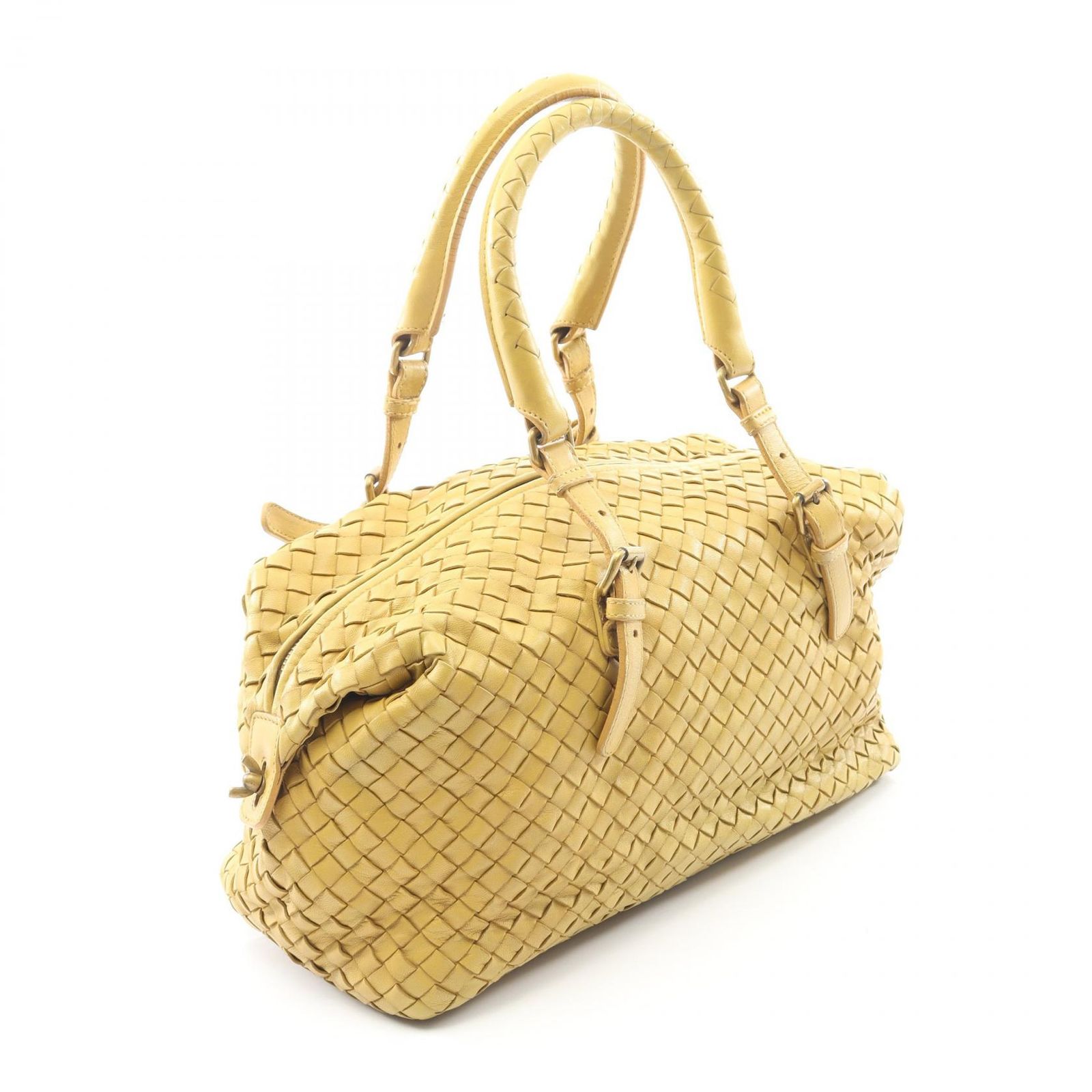 BOTTGAVENETA イントレチャート ハンドバッグ　イエロー レザー BOTTEGA VENETA - ボッテガヴェネタ BOTTEGAVENETA ハンドバッグ