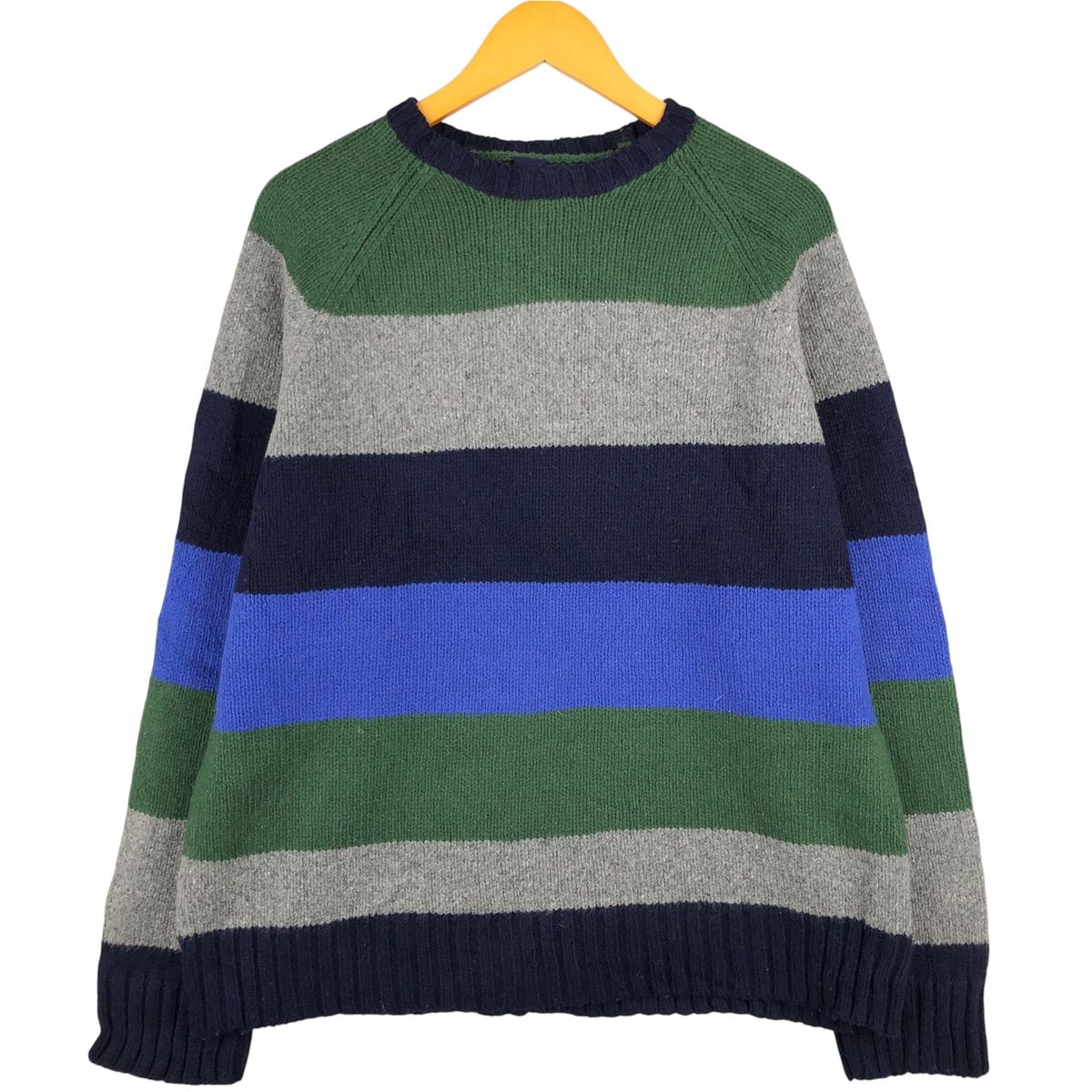 古着 00年代 ギャップ GAP マルチボーダー ラムウールニットセーター 