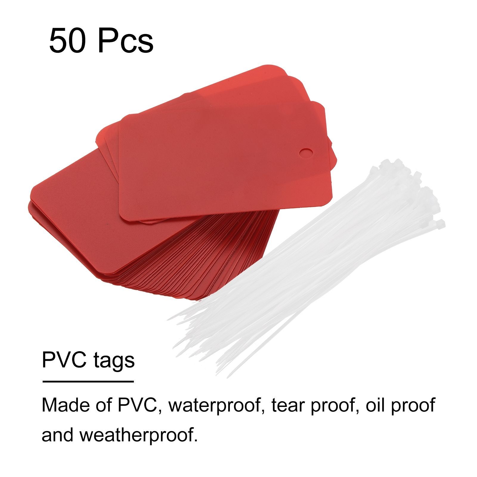uxcell 値札 タグ 4x6cm 50枚 防水提札 ラベルタグ 衣類 アクセサリー